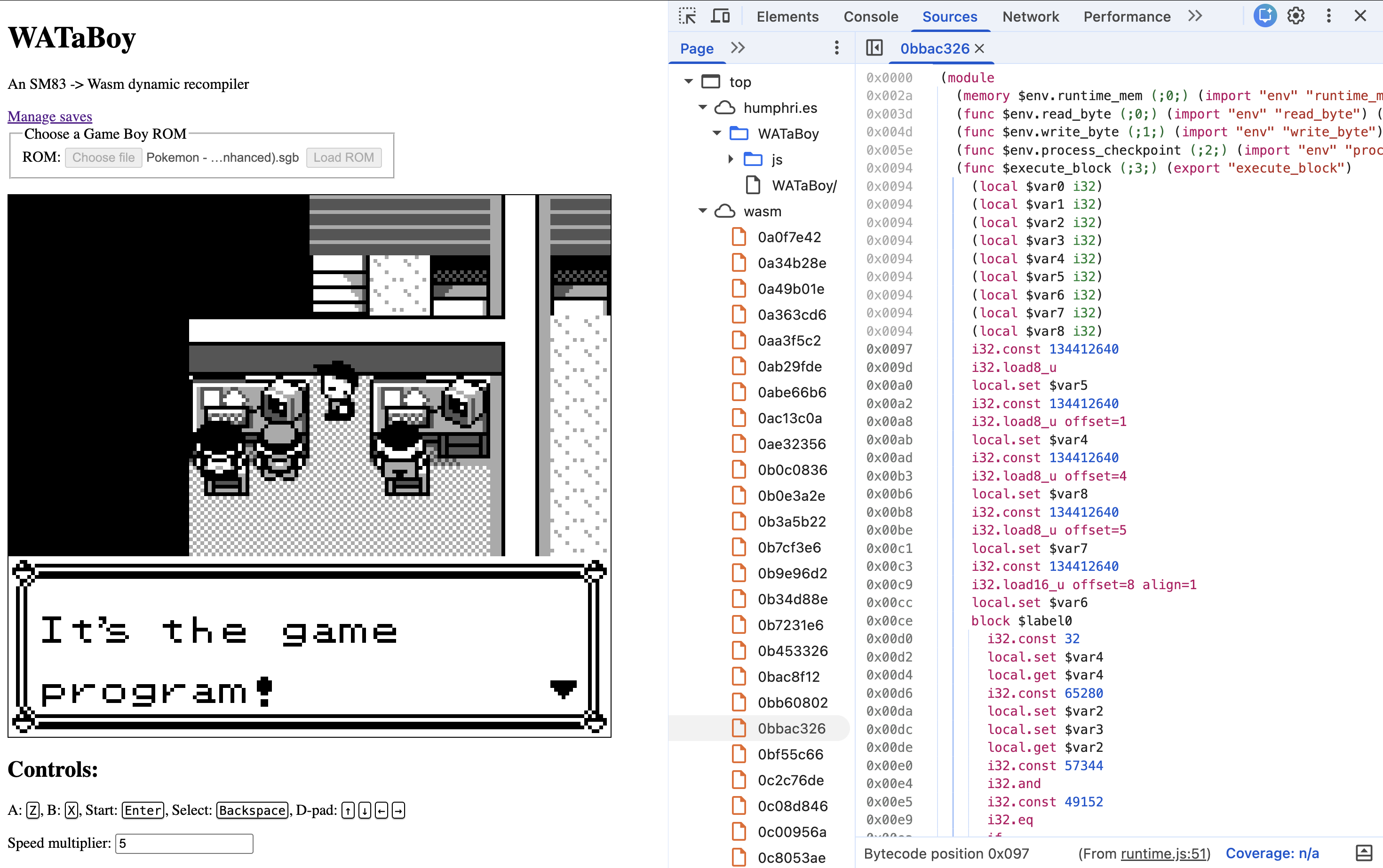 Screenshot of WATaBoy